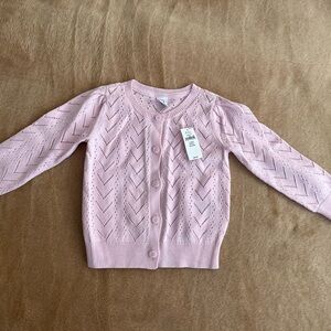 Gap Kids Light Pink Eyelet Knit Cardigan